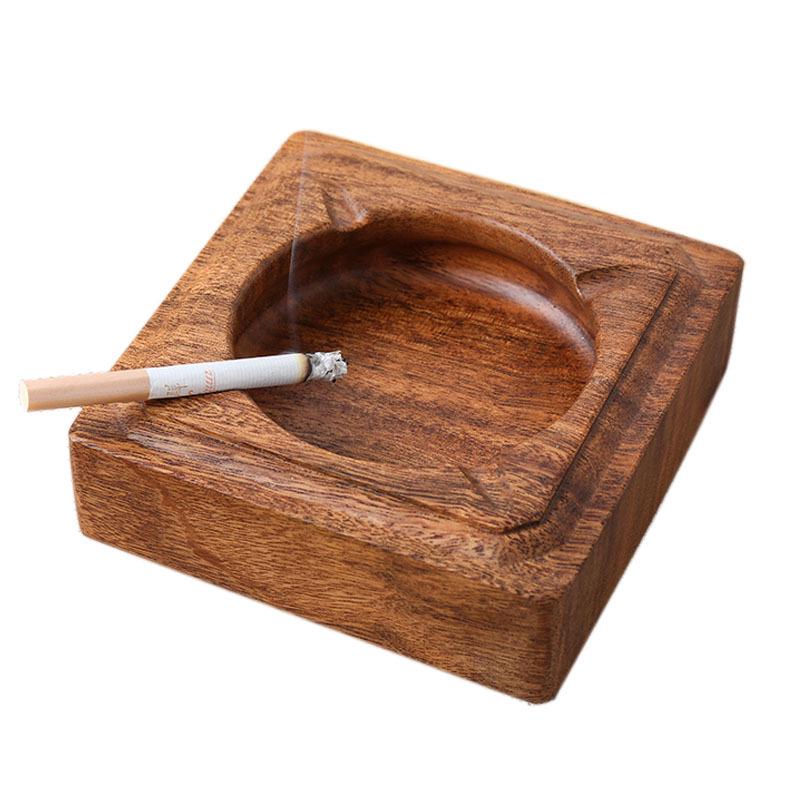 Luxury Wooden Walnut Ashtray with Storage - Ideal for Living Room & Hotel