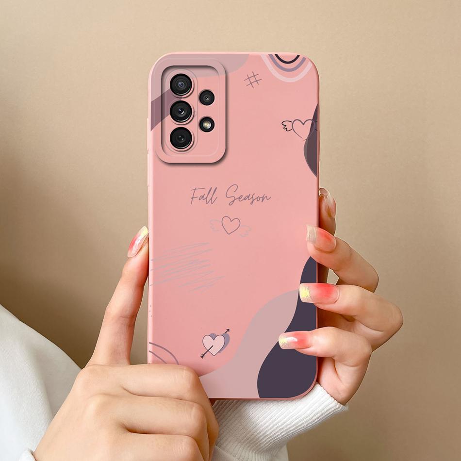 For Samsung Galaxy A72 Phone Case Love Heart Soft Liquid Silicone Camera Protection Back Cover For Samsung A 72 4G 5G Funda Capa
