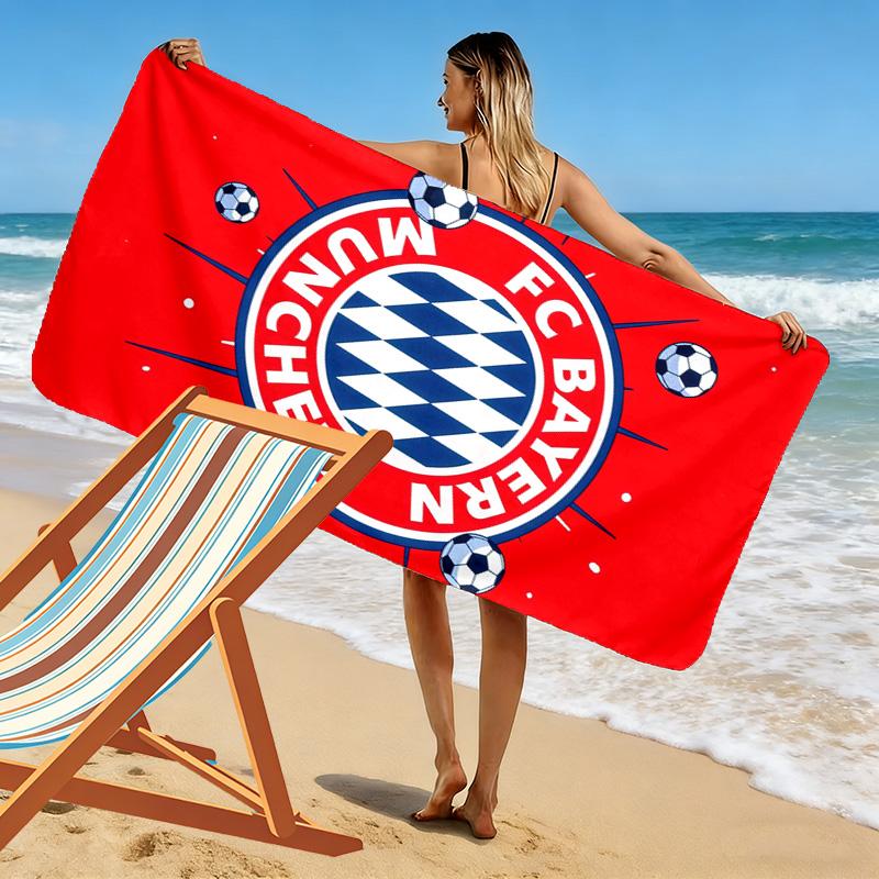 Asciugamano da Spiaggia con Stampa FC Bayern Monaco, Asciugamano Grande Morbido Asciugatura Rapida per Spiaggia Campeggio Nuoto