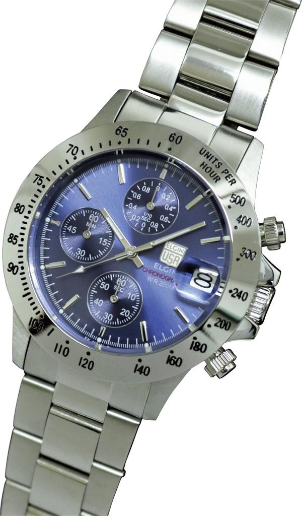 ELGIN Chronograph Watch Waterproof FK1184S-BL3 Men's