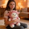 RxaGtn Personalized Teddy Bear with Zipper, Custom Name Plush Toy, Pink Clothes Bear, Travel Companion, Girlfriend Gift
