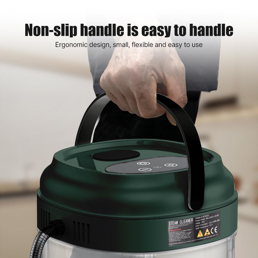 Pressurized Handheld Multi-surface Steam Cleaner with 3 Brushes and Extended Rod for Home Portable