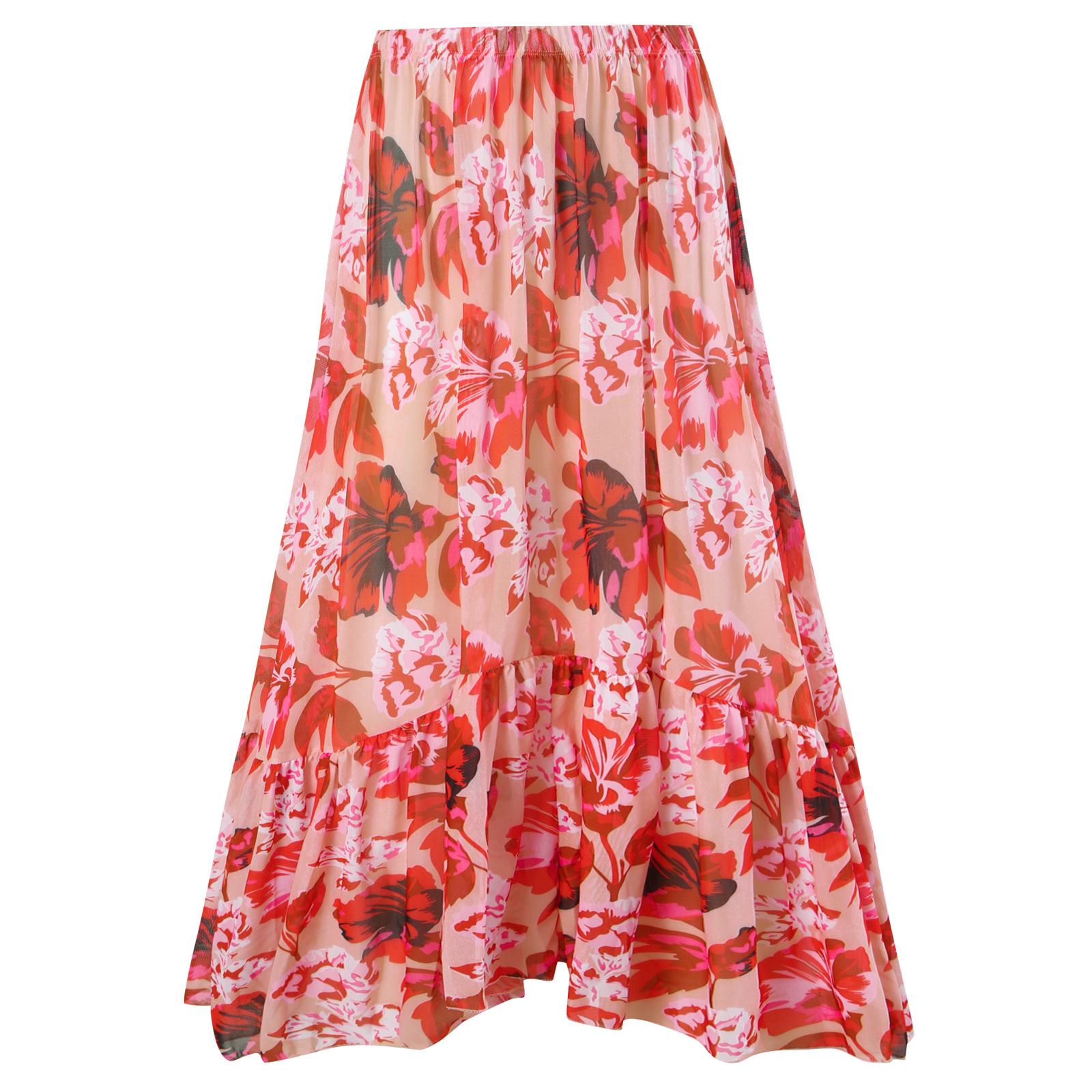 

В наличии: Стильный европейский и американский слитный купальник 2025 года с сексуальной шифоновой юбкой для женщин One Size