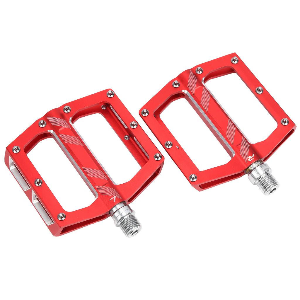 Mountain Bike Aluminum Alloy Bearings Pedal Road Cycling Flat Pedal Bike Bicycle Adapter PartsRed