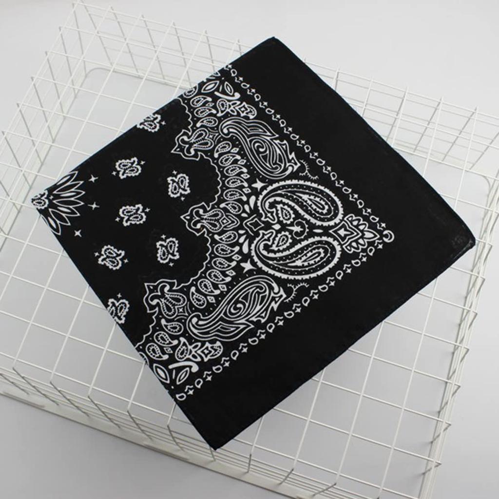 Trifong Bandana Black Paisley Unisex 100% Cotton 55cm X 55cm KC-E
