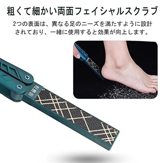 Pumice Stone Foot Heel Callus Nail File Eiffel Tower Style Foldable Durable and Foot File for Calluses Black File, Remover, - 180° Anti-Wrestling,