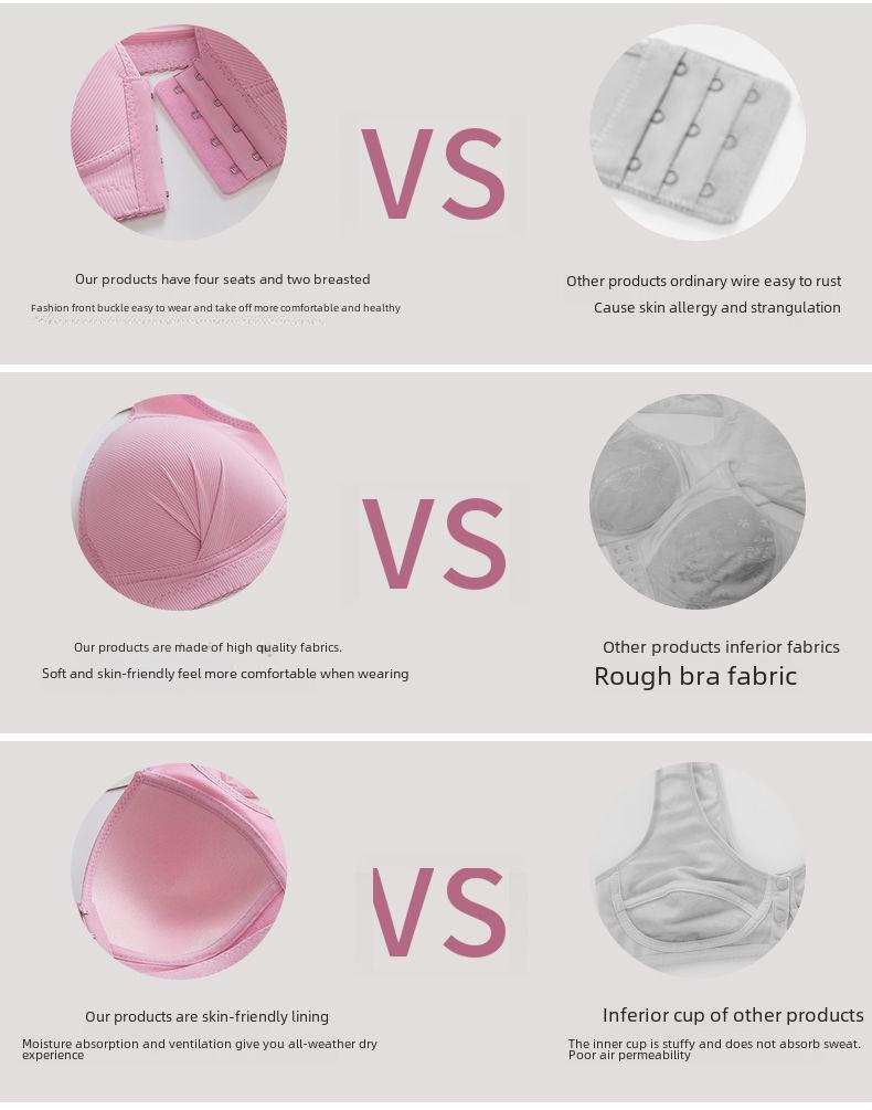 Front Buckle Wireless Bra for Middle-Aged & Elderly - Thin Style, Full Coverage, Enhancing Back Support