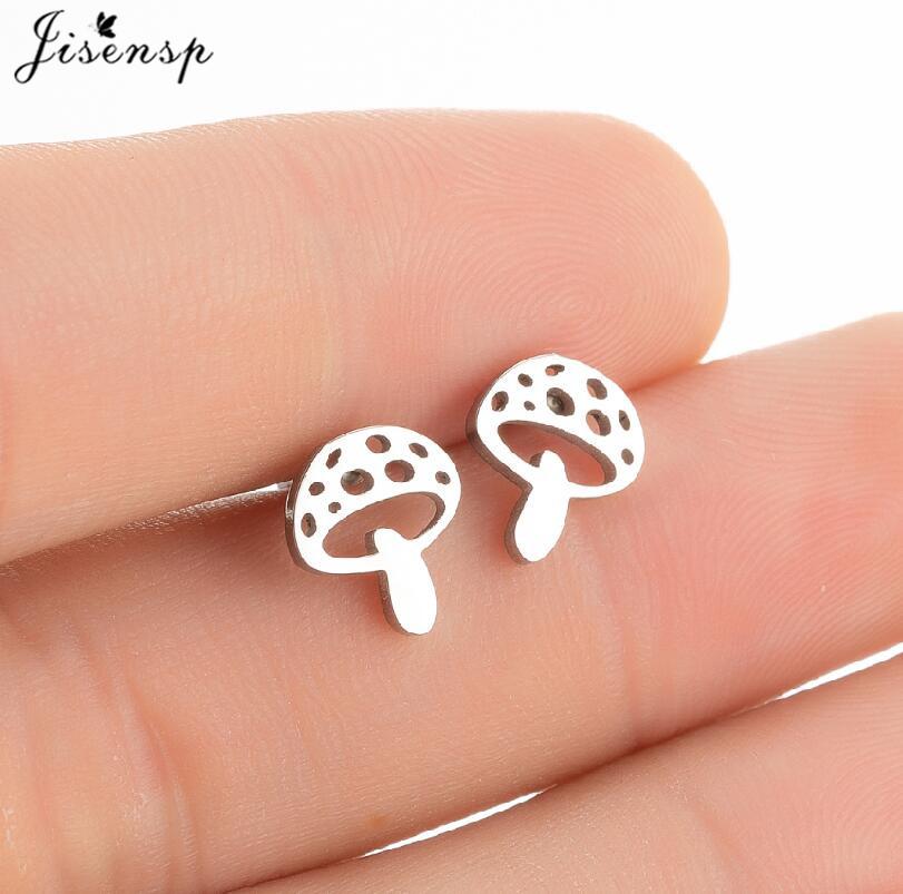 Lovely Dog Paw Earrings Women Multiple Stainless Steel Earings Fashion Jewelry Mushroom Rocket Lighter Ear Studs Weird Gift
