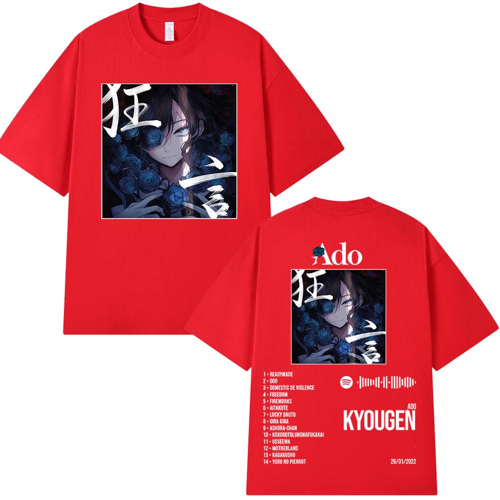 Ado World Tour 2025 Hibana Kyougen Tričko Pánské Dámské Oblečení Módní Tričko Bavlna Ležérní Krátký Rukáv Nadměrná Trička Topy