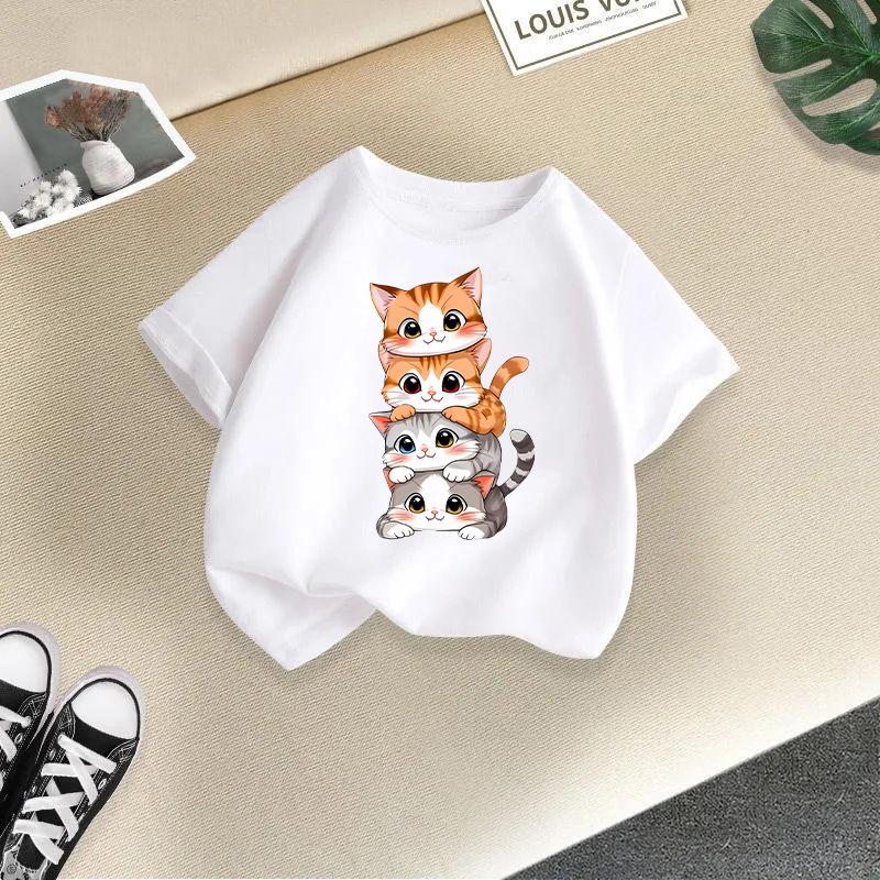 Children's Short-sleeved Boys'  Girls' T-shirts Cotton Summer Casual Tops