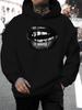 unisex New Fashion Street Retro Lips Letter Print Casual Sweatshirt Fashion Drawstring Hooded Autumn And Winter Top Comfortable Versatile Long-Sleeved