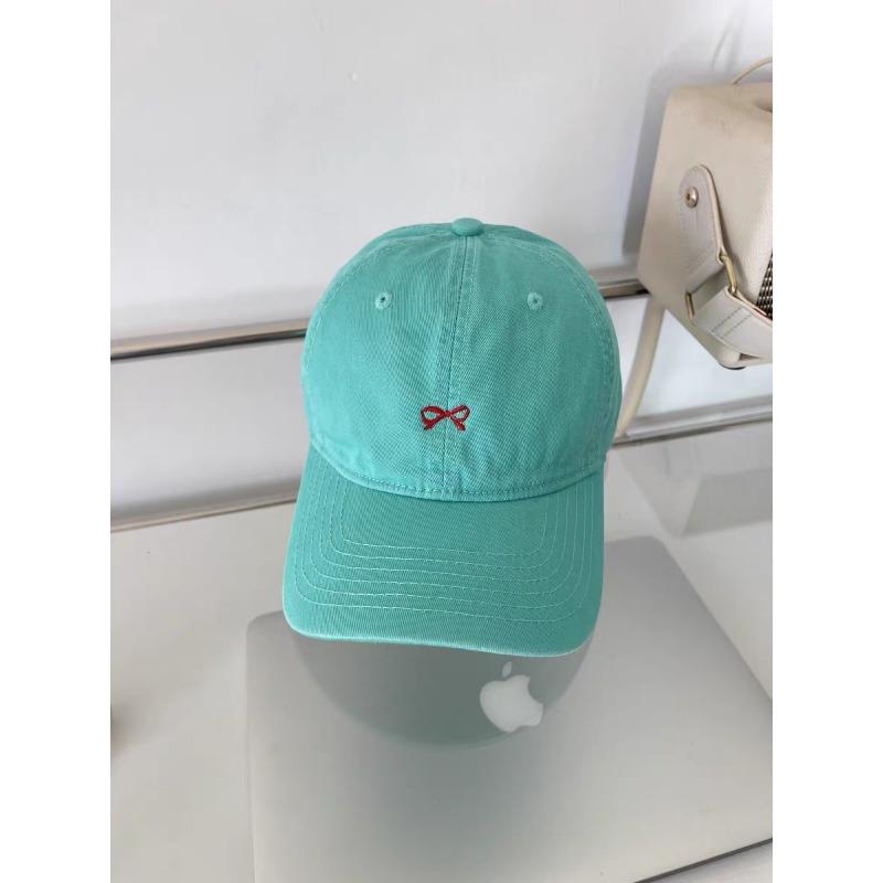 Sweet Little Bow Embroidered Cap Women's New Deepened Big Head Circumference Wide Brim Soft Top Baseball Cap