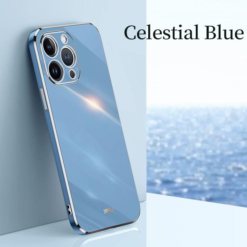 6D Casing For APPle iPhone 15 Pro Max Fundas 14 Plus 11 13 12 Mini 14Pro 15Pro 15Plus Solid Color Plating Phone Case Soft Cover