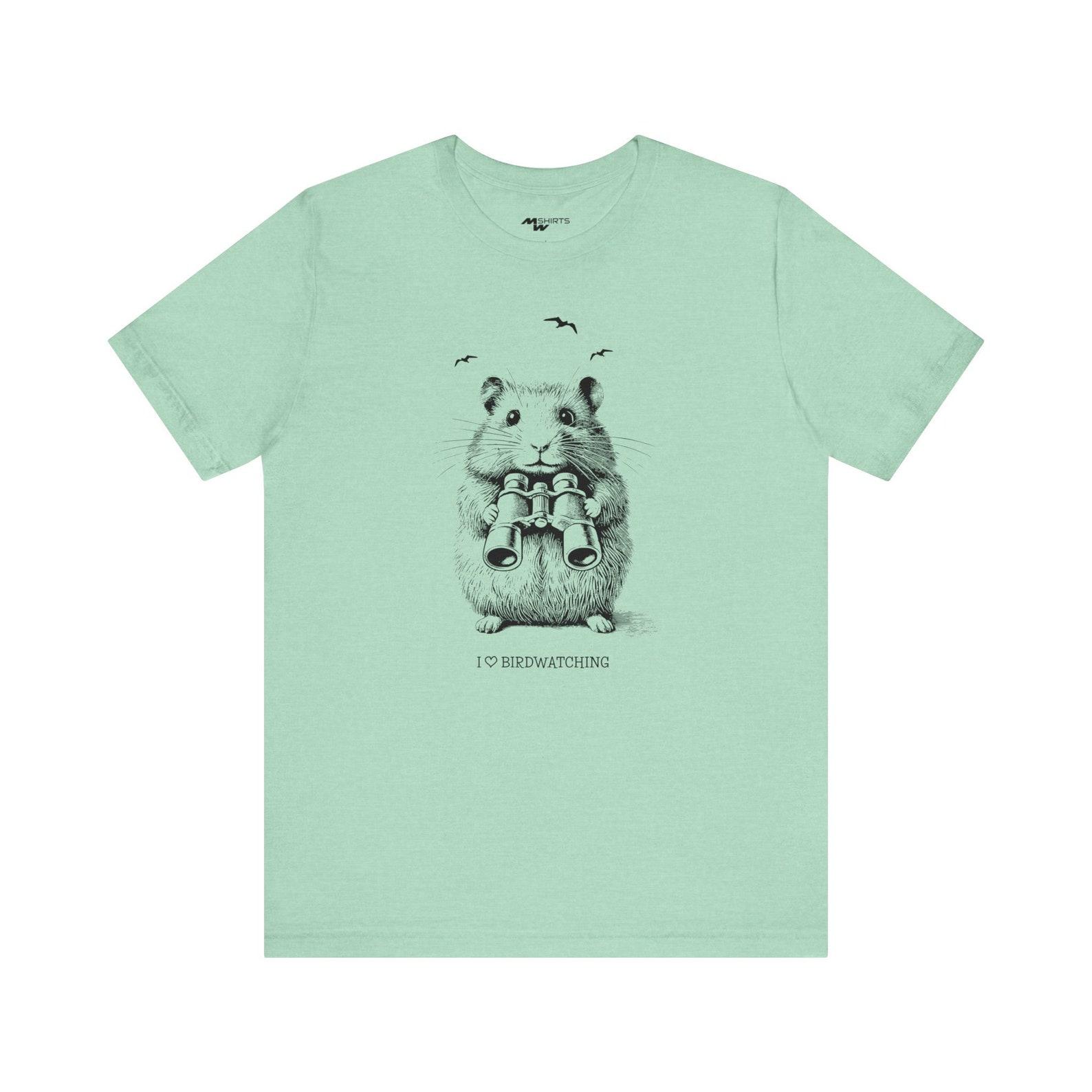 Hamster Birdwatching T-Shirt - Vintage Engraving Style 4XL