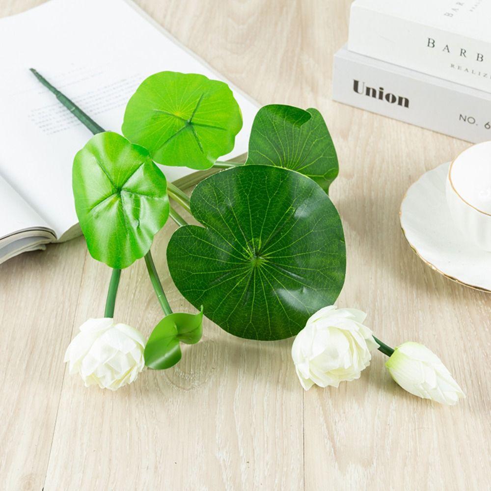 Mini Lotus Flower Artificial Fake Flowers Simulation Lotus Leaf Bedroom Wedding