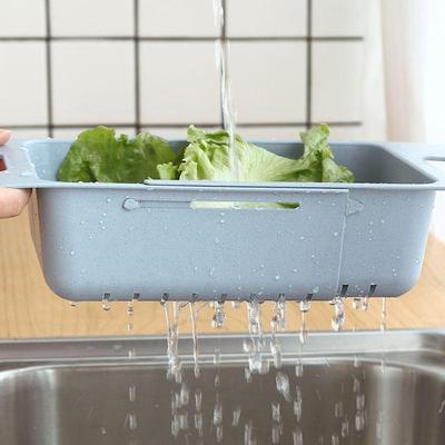 Griglia Lavaggio Frutta Verdura Cucina Retrattile Estensibile Regolabile Scolapiatti Cestello Scarico Lavello Accessori Cucina