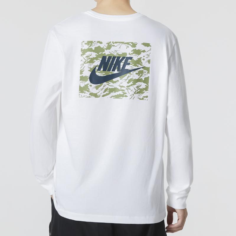 Nike Minimalist Letter Logo Casual Round Neck Long Sleeve T-Shirt Men Tops White DR7822-100