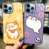 Cartoon Snowman Cat Case For Iphone 11 Pro Max 14 13 12 Mini Xs Xr X 7 8 6s Plus Se 2022 Tempered Glass Cover Protection Shell