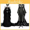 Elegant Maleficent Angelina Jolie Cosplay Kostuum Jurk Met Opstaande Kraag En Gehoornde Helm Voor Halloween En Feesten