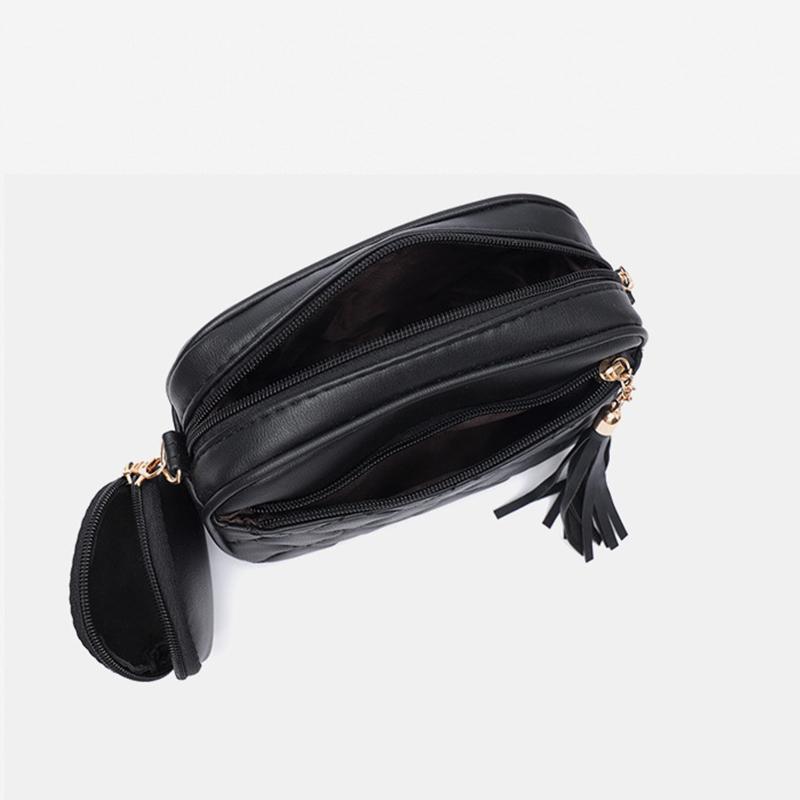 Women's Fashion Bags Embroidery PU Leather Women Square Handbags Brand Designer Zipper Female Cross Body Bags