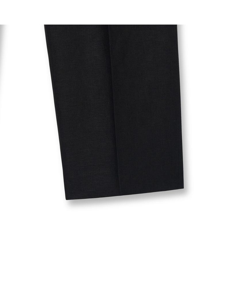 IOLO Relax Linen Double-Pleat Pants_Black