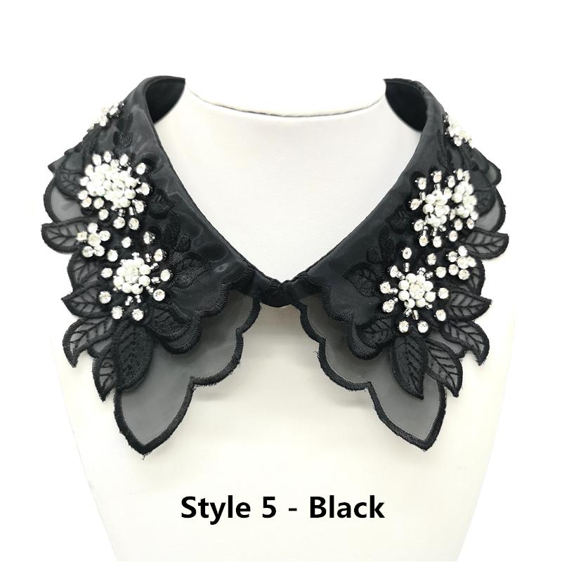 1pcs Fashion Shirt Sewing Lace Sweater Elegant False Collar Wedding Dress Accessories # White & Black