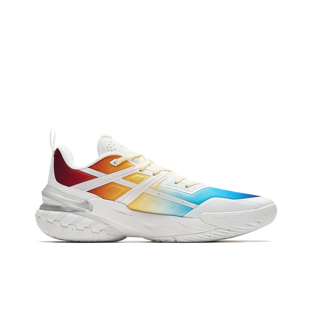 Anta Air Zone 6 Rainbow Concrete Nemesis Outdoor Shock Absorption Anti-Slip Low-Top Basketball Shoes Men Sneaker White Blue Yellow 912541602Q-8