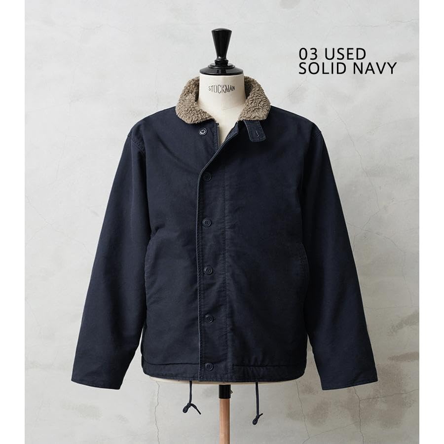 WAIPER Navy Deck Distressed Solid Navy Size 36 U.S. N-1 Jacket, - [WP03] (S)