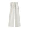 Chinesischer Stil, Imitation Satin-Textur, Plissierte Weiter Beinte Hose Für Damen, Neues Design, Einzigartig, Hoher Bund, Schlankmachend, Lässig, Bodenlange Hose.
