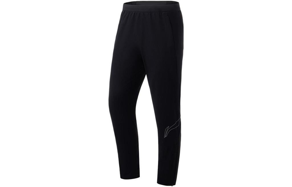 Li Ning Running Collection Knitted Sweatpants Men's Black Moderate Slim Fit Pants AYKT047-1