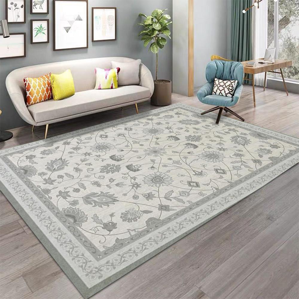 Modern Retro Floral Print Carpet for Living Room Sofa Rug Home Decor Bedroom Rug Lounge Hallway Floor Mat Doormat Washable