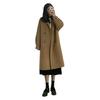 Cappotto invernale da donna, con colletto rovesciato, tasche, tinta unita, doppiopetto, spesso, vestibilità ampia, termico, a maniche lunghe, per pendolari e appuntamenti