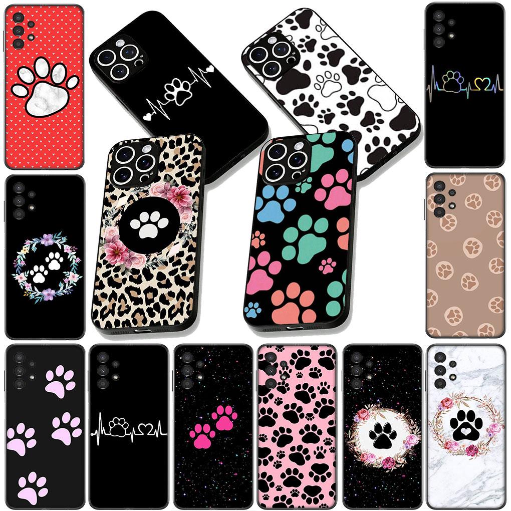 Soft Cover for Samsung Galaxy A05 A06 A14 A50 A51 A52 A12 A13 A17 A70 A07 A25 A26 A56 A23 M53 Coque Phone Case Cute Dog Paw