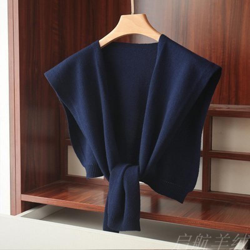 Spring and Autumn Air-conditioned Room Shoulder Small Shawl Knotted Knitted Knitted Sweater Wool Scarf Women