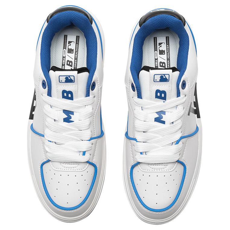 New MLB Chunky Liner Anti Slip Wear Resistant Low Top Skateboard Shoes Unisex White Blue Black 3ASXCLB3N-07BLS