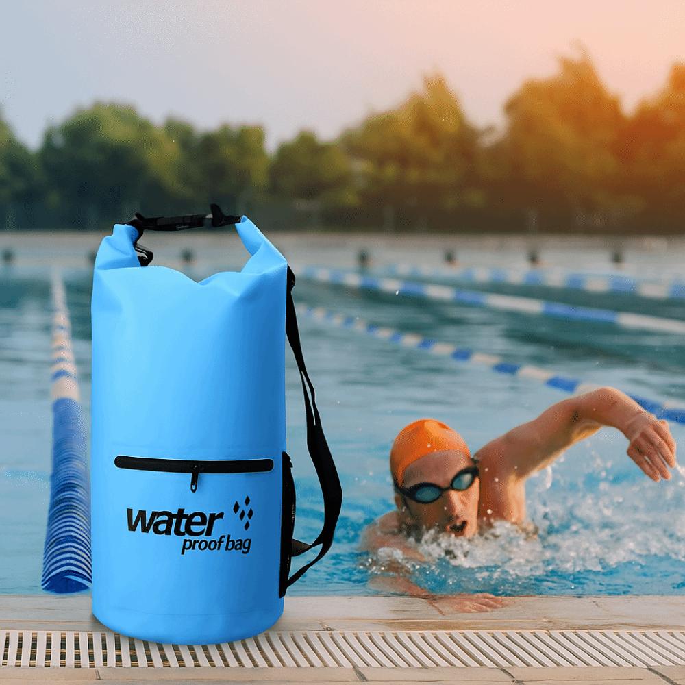 Thickened Material Roll Top Sack Mesh Pocket Floating Dry Bag Organizer Storage Backpack  Swimming