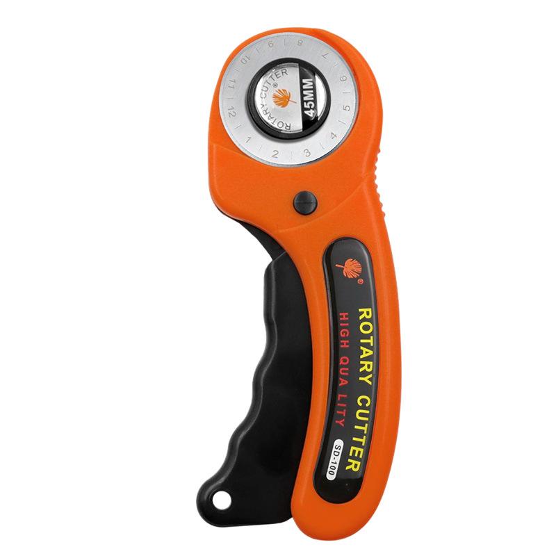 45mm Rotary Leather Cutter with Blades and Rubber Handle