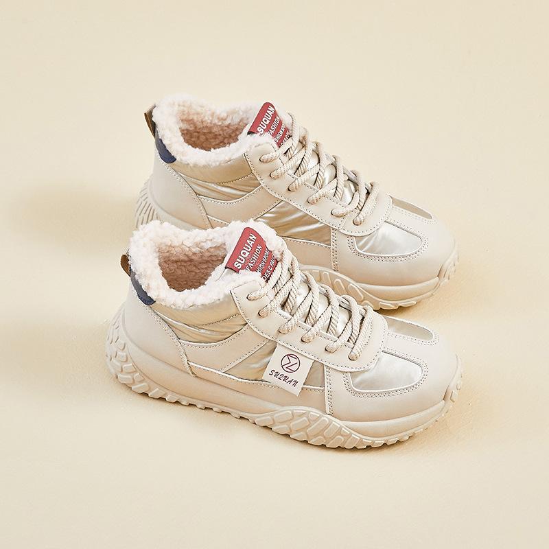 

Зимние массивные кроссовки на платформе для женщин Теплые нескользящие зимние ботинки с подкладкой из искусственного меха На шнуровке Теннисные кроссовки для ходьбы Женские удобные короткие ботильоны 35 хаки