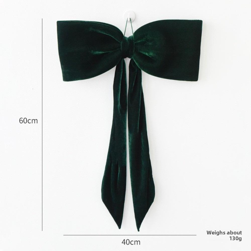 New Bowknot Bowknot Pendant Red Green DIY Xmas Tree Ornament Creative Velvet Xmas Tree Charm Home Decoration