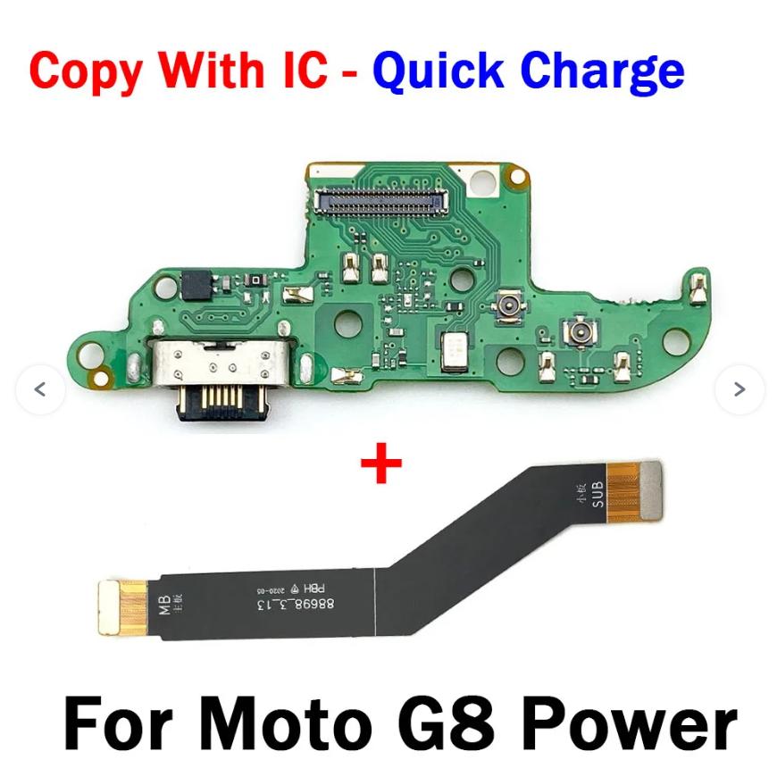 Getestet für Moto G6 G7 G8 G9 Play Plus Power G11 G111 USB Stromladeplatine Steckeranschluss Anschlussanschluss Dock mit Mainboard Flexkabel