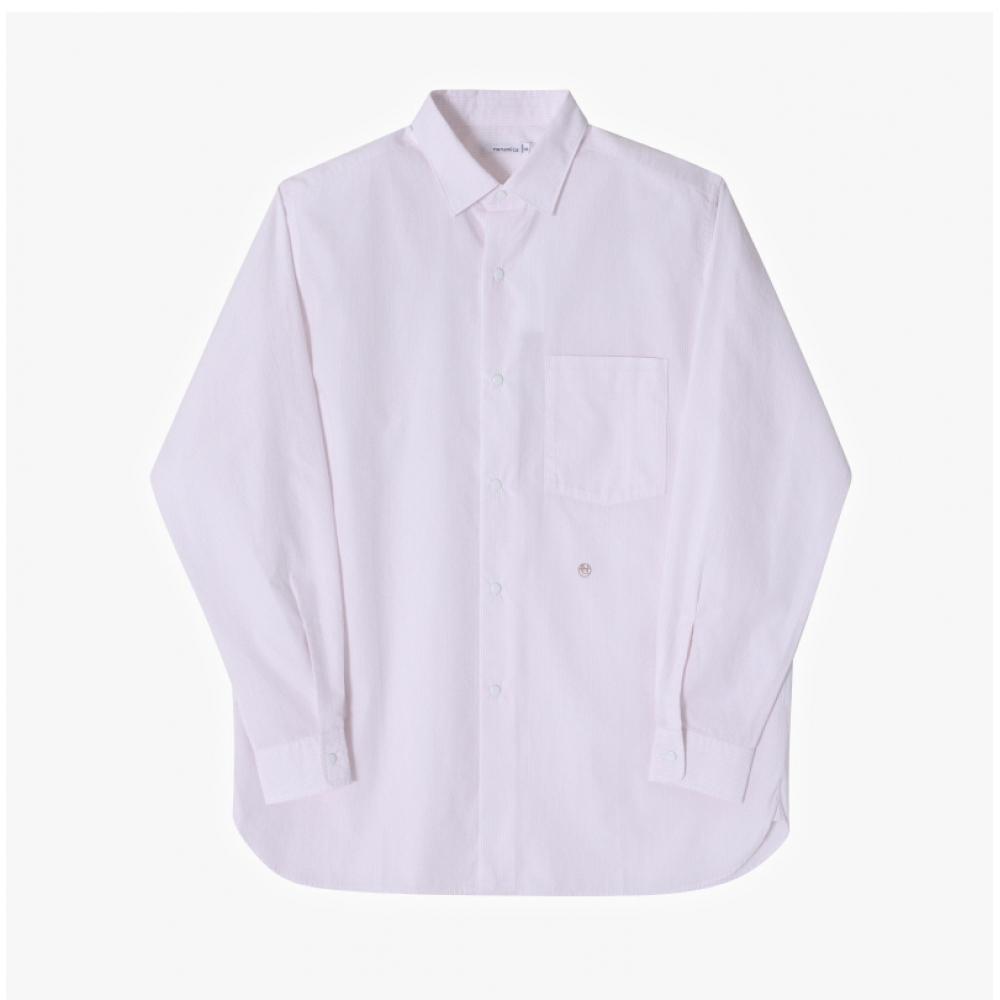 Nanamica Regular Collar Stripe Wind Unisex Shirt Sugf362e