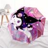 Kuromi Automatic Folding Umbrella-Simple 8-Rib Design, Bright Cartoon Pattern, Durable Iron Frame, Suitable For Travel, Outdoor, Beach-Cute