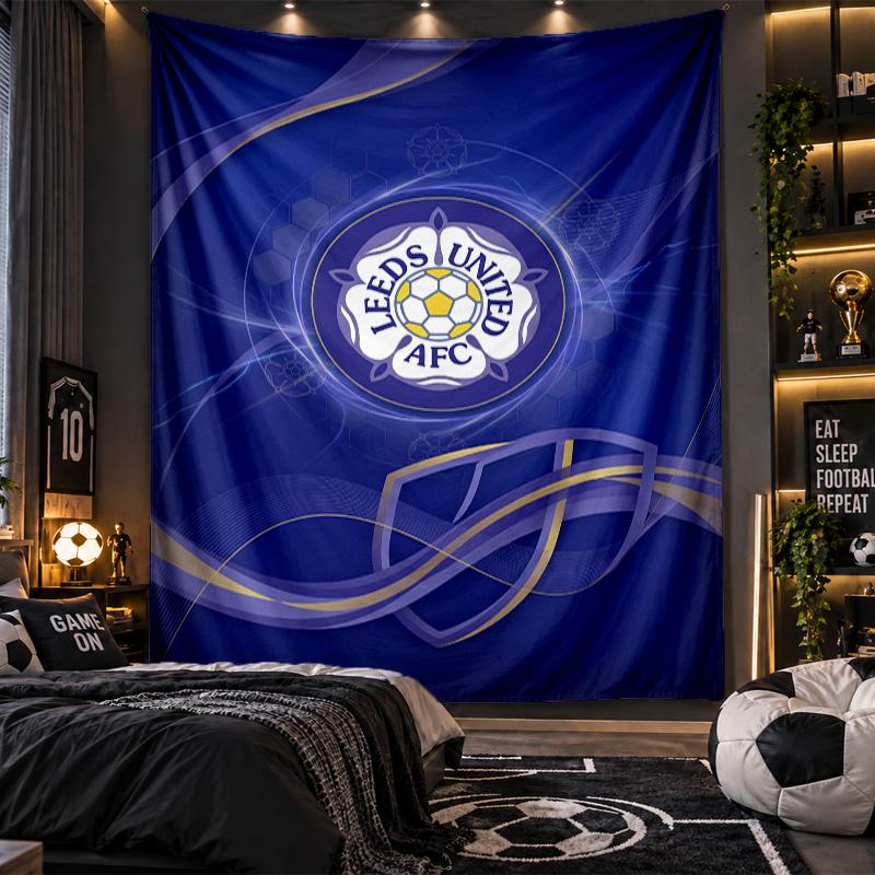 Arazzo da Appendere a Parete Stampa Calcio Leeds United Tessuto per Soggiorno Camera da Letto Decorazione Casa
