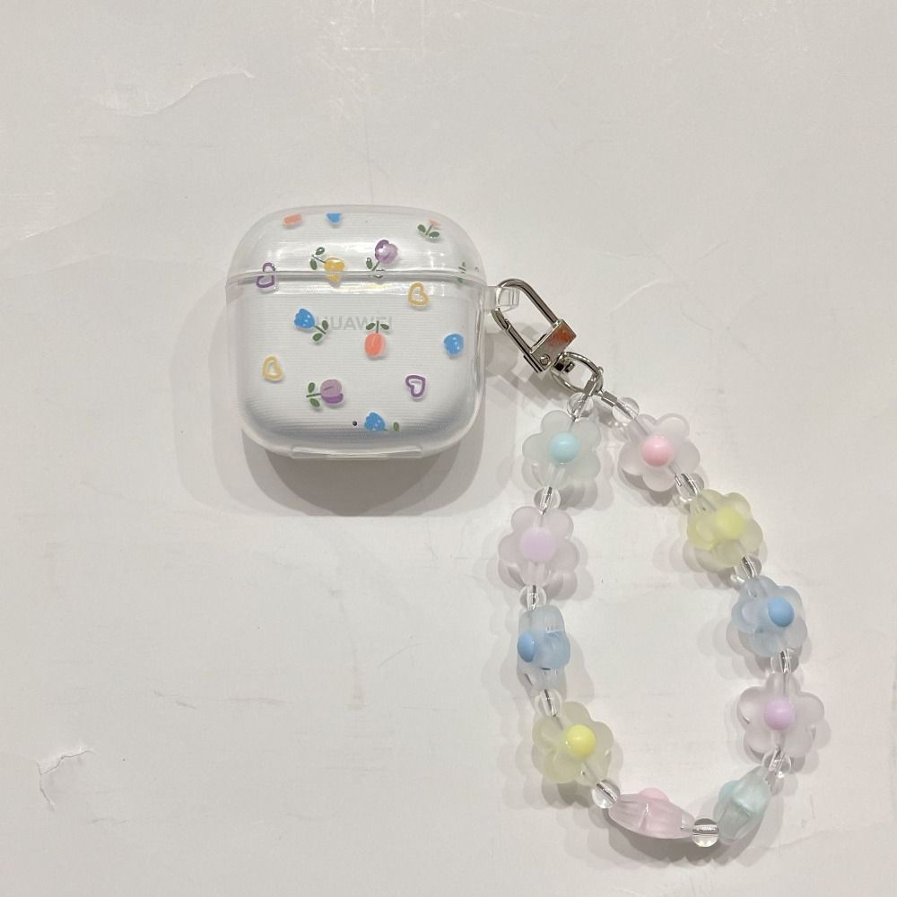 Transparent Earphone Protective Case Bracelet Soft PVC Key Chain Bluetooth Earphone Case Portable for HUAWEI FreeBuds SE2