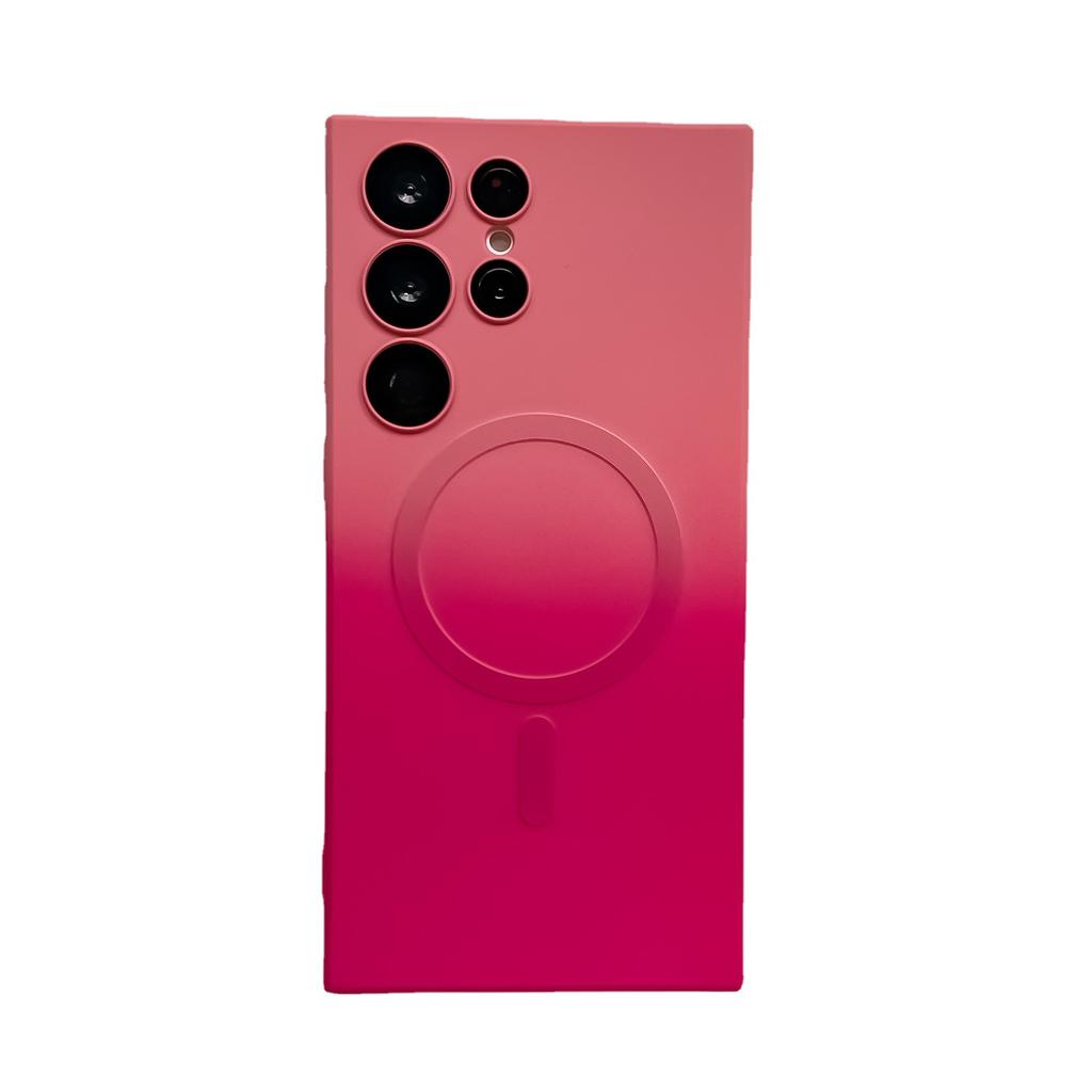 Samsung S24ultra Gradient Liquid Magnetic Suction Phone Case Suitable for S23 Skin Feeling Soft Shell S22 Full Cover Anti Fall