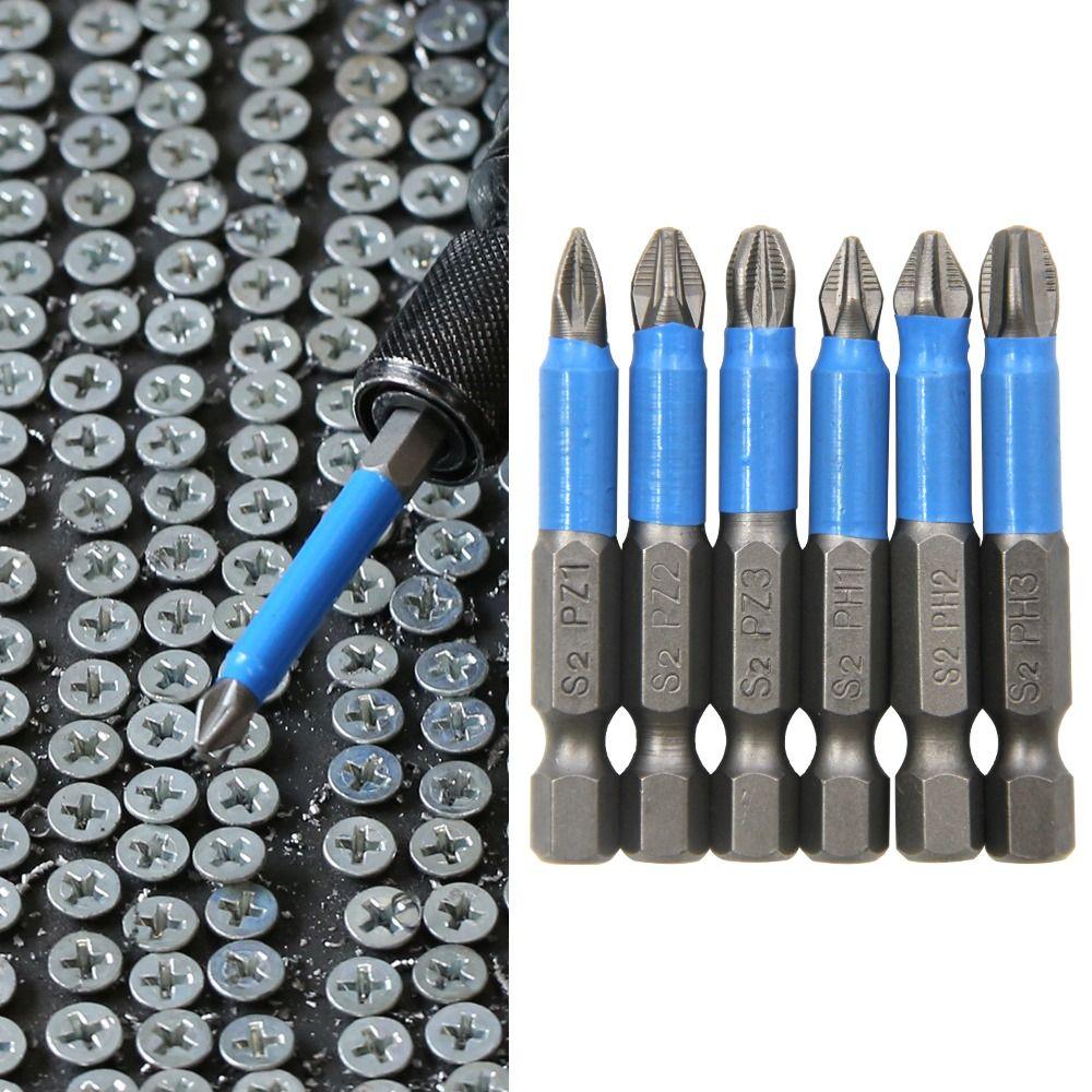 6pcs Anti Slip Cross Head Bit Magnetic Phillips Screwdriver Bits 50mm   Power Hand Tools