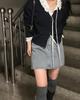 Korean Chic Cotton Jacquard Ribbon Shirt & Cable Knit Vest Set for Women