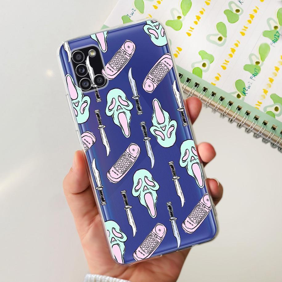 For Samsung A51 Case SM-A515F Flower Cover Fashion Silicone Soft Bumper Clear Funda For Samsung A31 A71 SM-A315F A 51 Phone Case