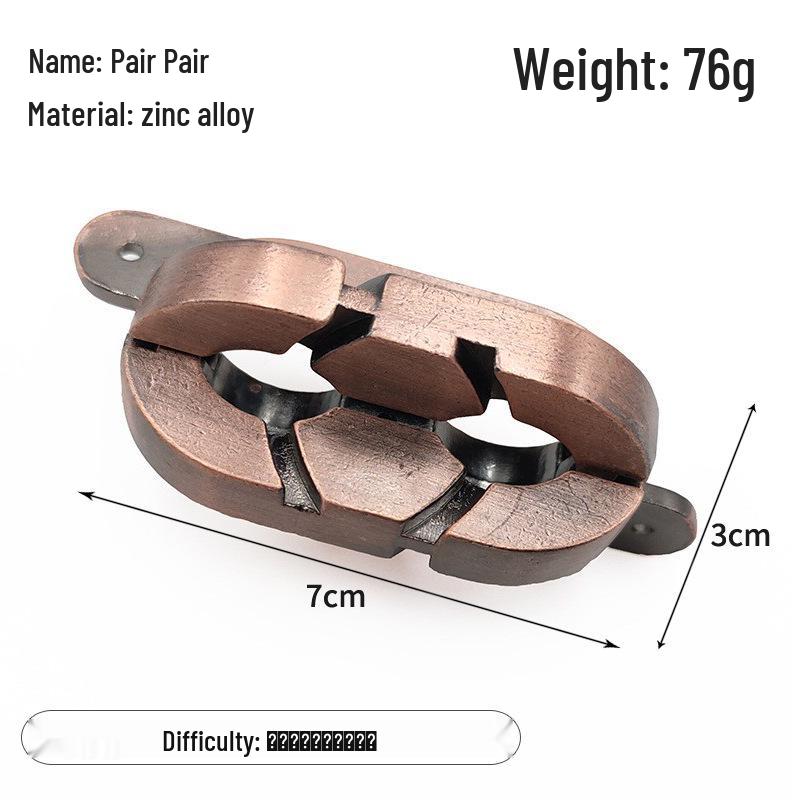 Zinc Alloy Kongming Puzzle Lock: Disentanglement Ring Educational Toy