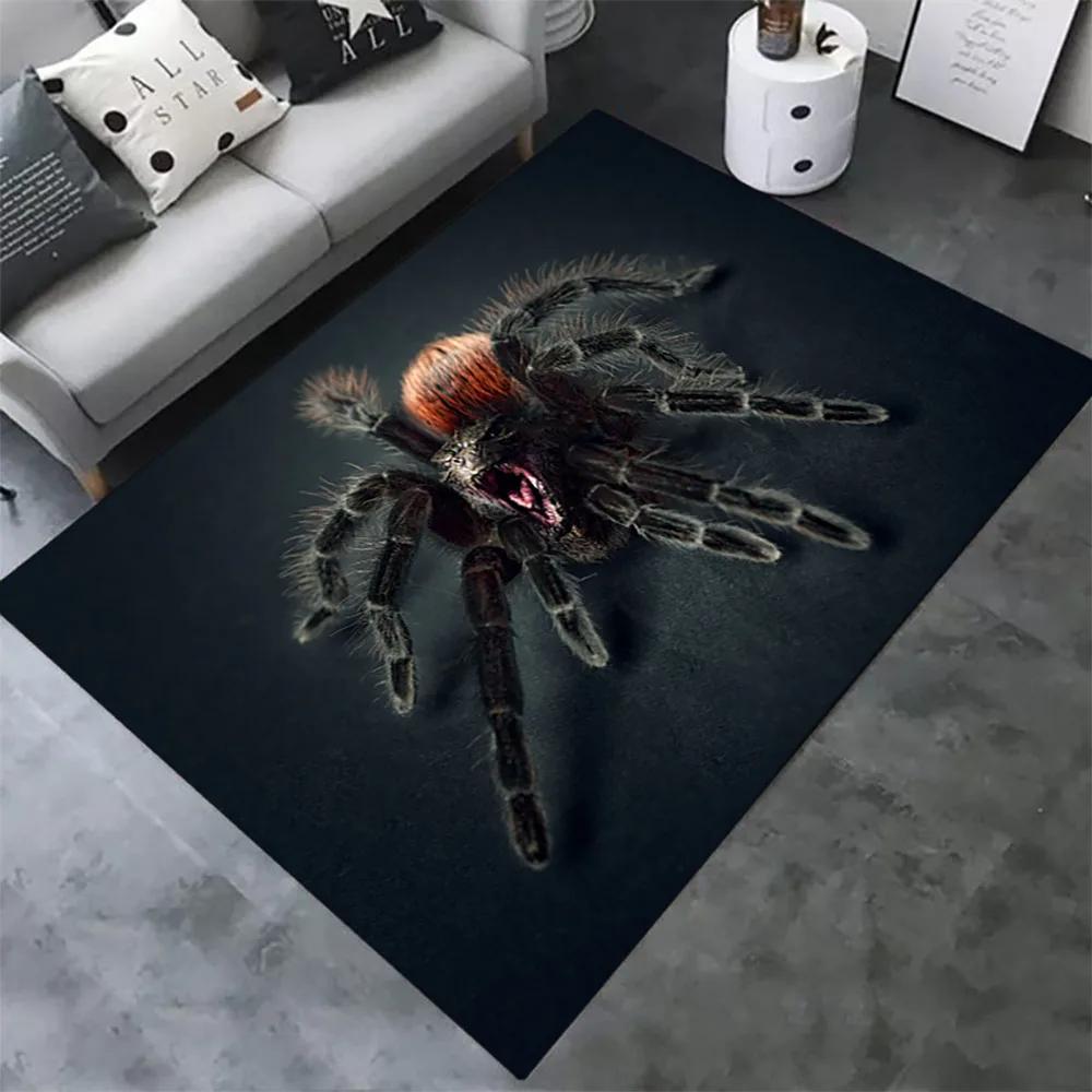 Halloween Spider Carpet 3D Printed Fear Horror Mat Trick or Treat Rug Living Room Bedroom Area Rugs Halloween Gift Home Decor